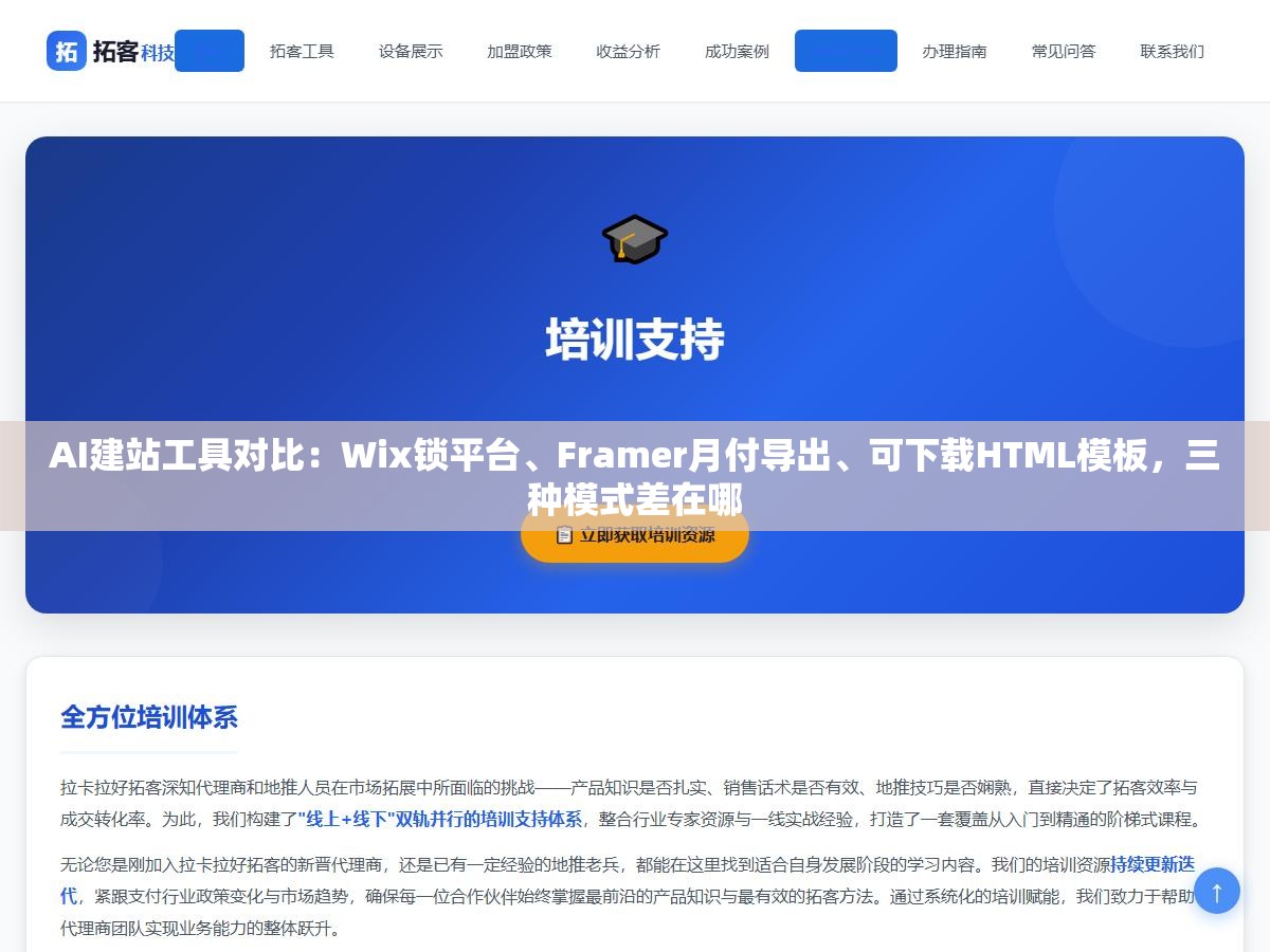 AI建站工具对比:Wix锁平台、Framer月付导出、可下载HTML模板,三种模式差在哪 2 - AI建站工具对比:Wix锁平台、Framer月付导出、可下载HTML模板,三种模式差在哪 - UC建站系统