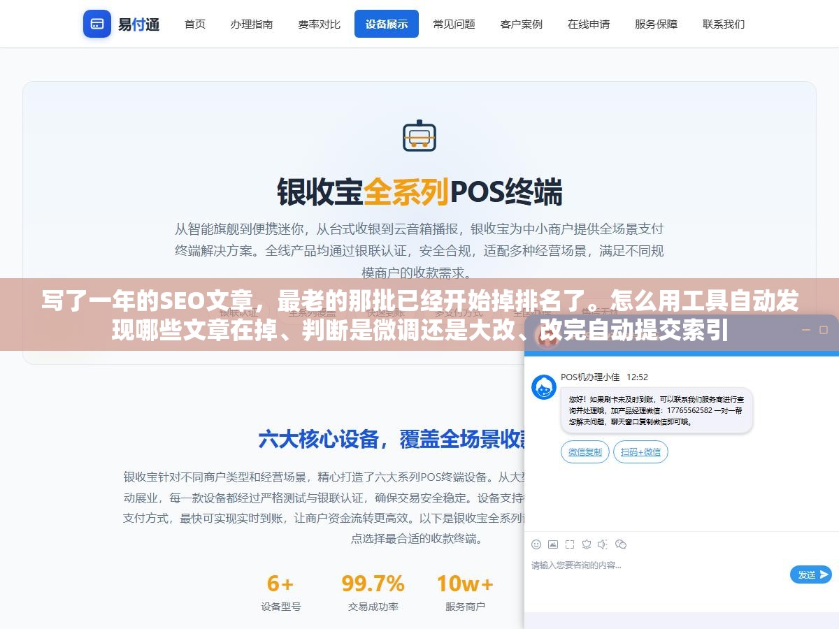 写了一年的SEO文章,最老的那批已经开始掉排名了。怎么用工具自动发现哪些文章在掉、判断是微调还是大改、改完自动提交索引 2 - 写了一年的SEO文章,最老的那批已经开始掉排名了。怎么用工具自动发现哪些文章在掉、判断是微调还是大改、改完自动提交索引 - UC建站系统