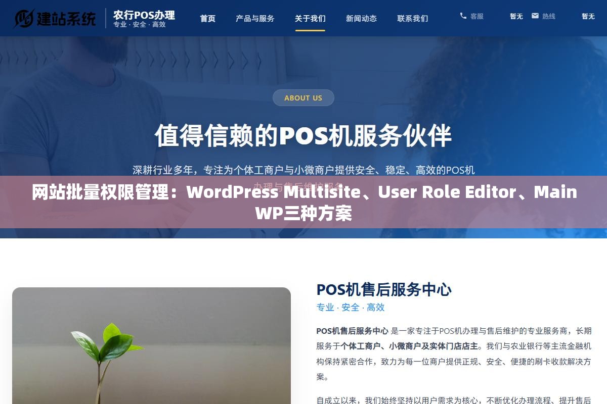 网站批量权限管理：WordPress Multisite、User Role Editor、MainWP三种方案