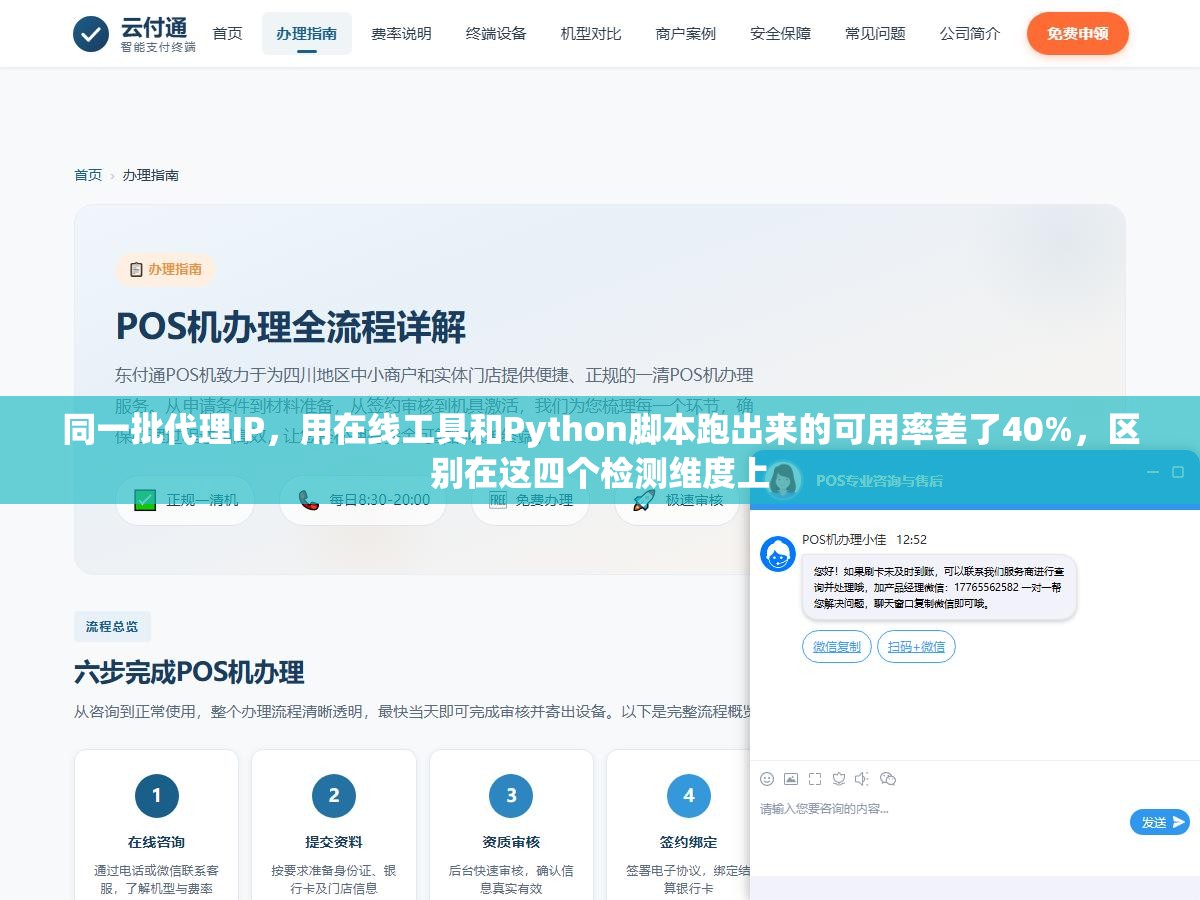 同一批代理IP,用在线工具和Python脚本跑出来的可用率差了40%,区别在这四个检测维度上 3 - 同一批代理IP,用在线工具和Python脚本跑出来的可用率差了40%,区别在这四个检测维度上 - UC建站系统