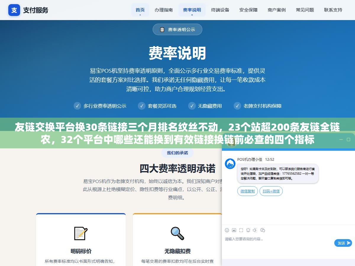 友链交换平台换30条链接三个月排名纹丝不动，23个站超200条友链全链农，32个平台中哪些还能换到有效链接换链前必查的四个指标