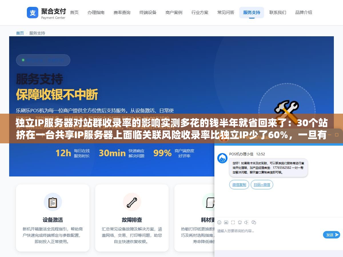 独立IP服务器对站群收录率的影响实测多花的钱半年就省回来了：30个站挤在一台共享IP服务器上面临关联风险收录率比独立IP少了60%，一旦有站被判定为低质内容整台服务器上的其他站点也会受到连坐式降权影响