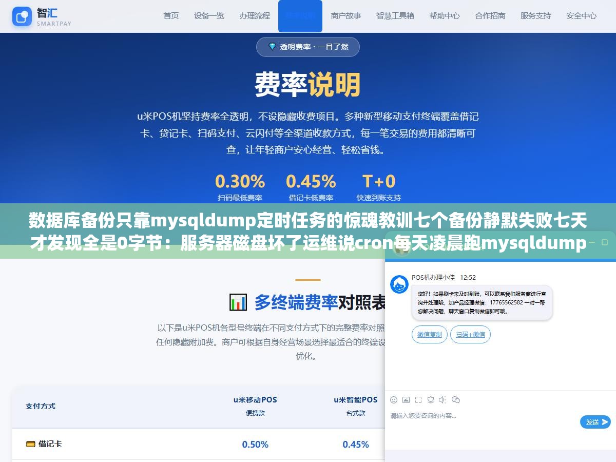 数据库备份只靠mysqldump定时任务的惊魂教训七个备份静默失败七天才发现全是0字节:服务器磁盘坏了运维说cron每天凌晨跑mysqldump结果环境变量没配好mysqldump找不到mysql命令静默失败了七天,最近一个有效备份是八天前的丢了一整周订单数据 3 - 数据库备份只靠mysqldump定时任务的惊魂教训七个备份静默失败七天才发现全是0字节:服务器磁盘坏了运维说cron每天凌晨跑mysqldump结果环境变量没配好mysqldump找不到mysql命令静默失败了七天,最近一个有效备份是八天前的丢了一整周订单数据 - UC建站系统