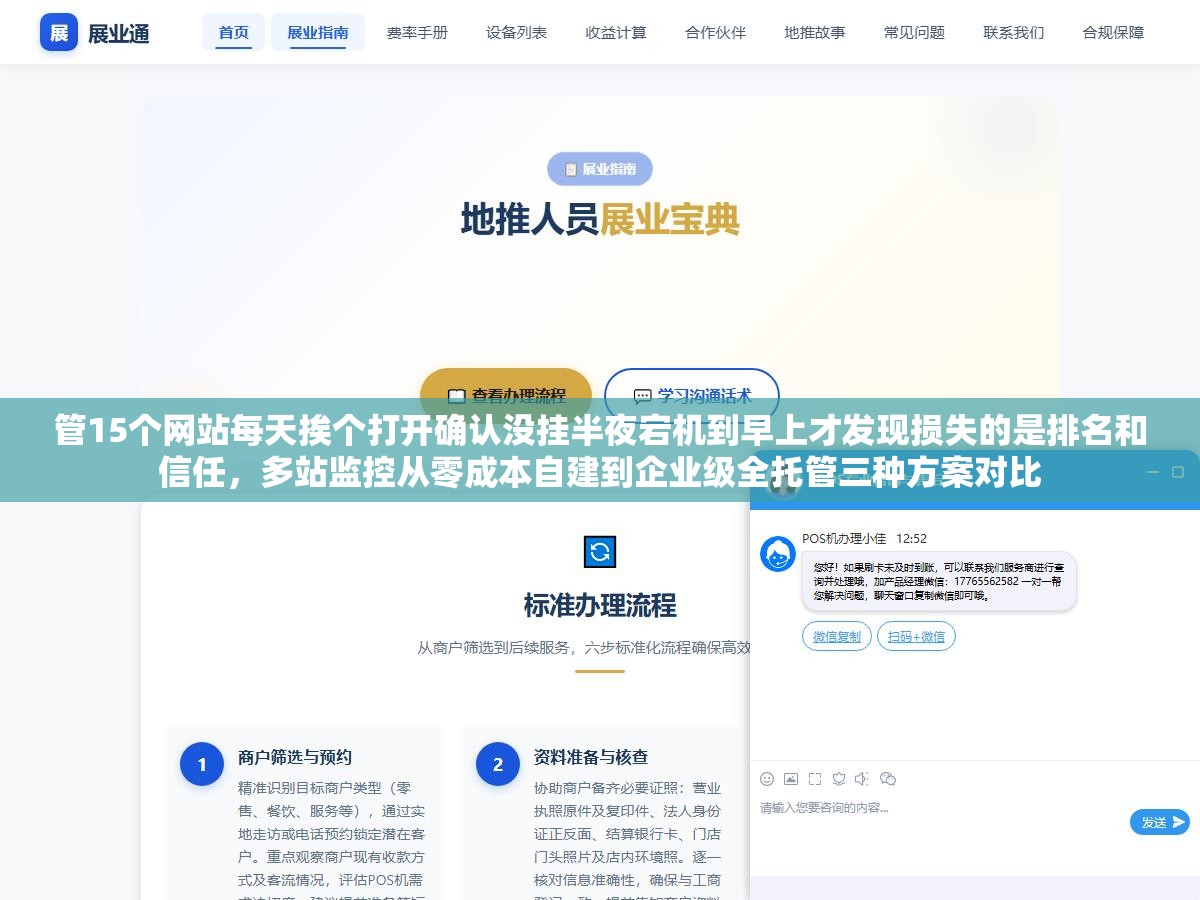 2 - 管15个网站每天挨个打开确认没挂半夜宕机到早上才发现损失的是排名和信任，多站监控从零成本自建到企业级全托管三种方案对比 - UC建站系统