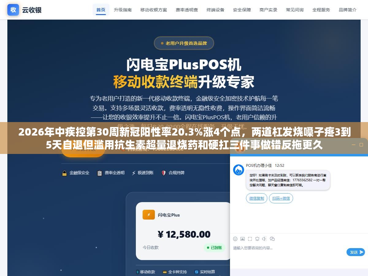 2 - 2026年中疾控第30周新冠阳性率20.3%涨4个点，两道杠发烧嗓子疼3到5天自退但滥用抗生素超量退烧药和硬扛三件事做错反拖更久 - UC建站系统