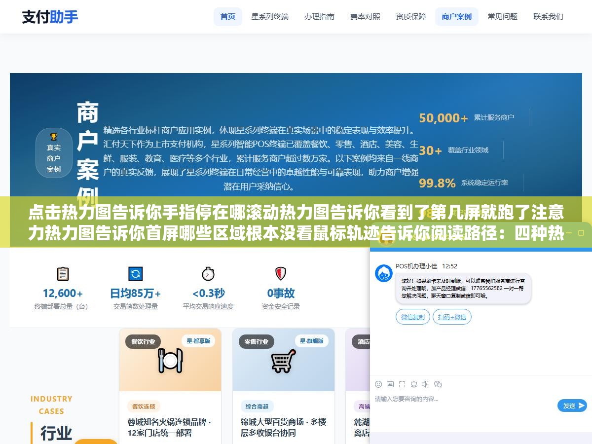 3 - 点击热力图告诉你手指停在哪滚动热力图告诉你看到了第几屏就跑了注意力热力图告诉你首屏哪些区域根本没看鼠标轨迹告诉你阅读路径：四种热力图数据交叉分析比单独看点击量有用十倍 - UC建站系统