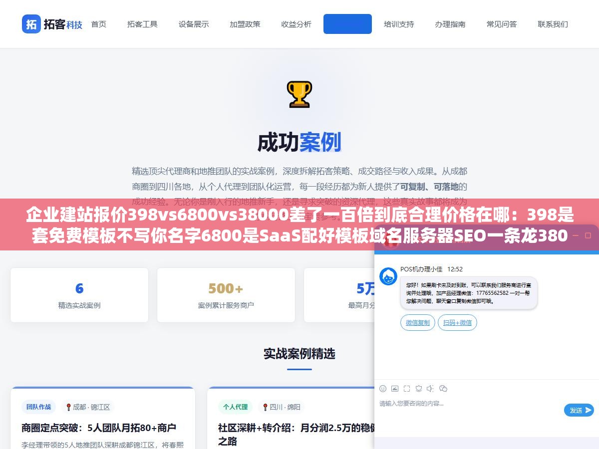 企业建站报价398vs6800vs38000差了一百倍到底合理价格在哪：398是套免费模板不写你名字6800是SaaS配好模板域名服务器SEO一条龙38000是UI前端后台全手工定制90%中小企业在1000到8000之间可以做出完全够用的官网