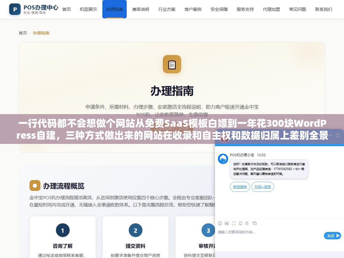 2 - 一行代码都不会想做个网站从免费SaaS模板白嫖到一年花300块WordPress自建，三种方式做出来的网站在收录和自主权和数据归属上差别全景对比 - UC建站系统