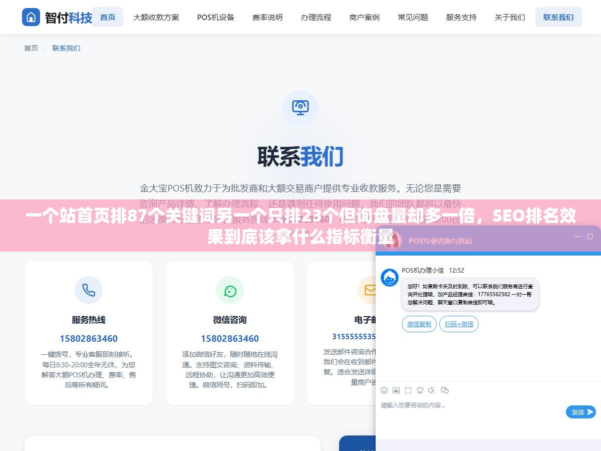 一个站首页排87个关键词另一个只排23个但询盘量却多一倍，SEO排名效果到底该拿什么指标衡量