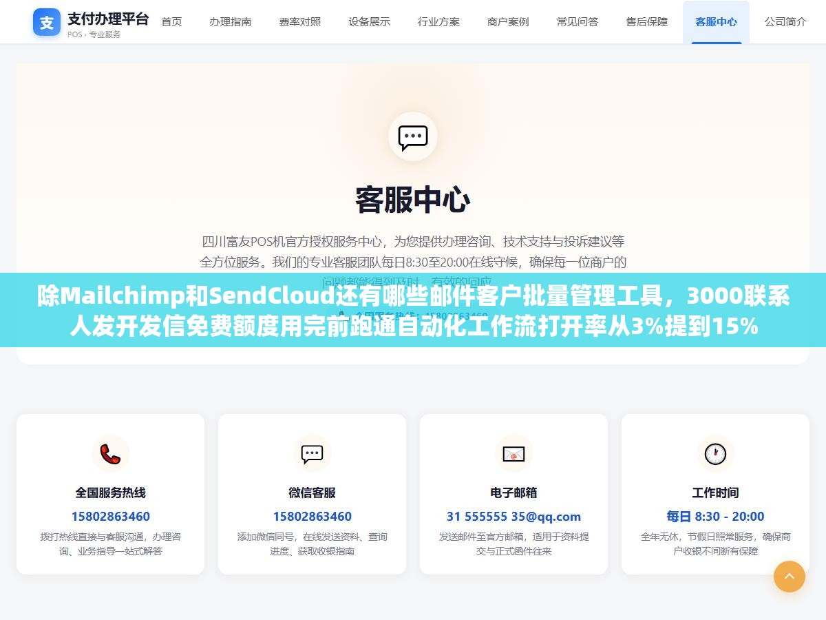 除Mailchimp和SendCloud还有哪些邮件客户批量管理工具，3000联系人发开发信免费额度用完前跑通自动化工作流打开率从3%提到15%