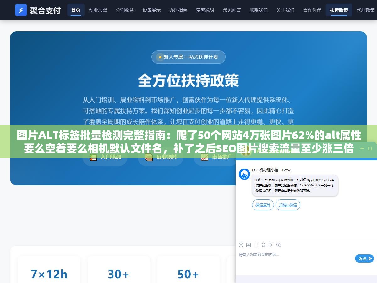 图片ALT标签批量检测完整指南：爬了50个网站4万张图片62%的alt属性要么空着要么相机默认文件名，补了之后SEO图片搜索流量至少涨三倍