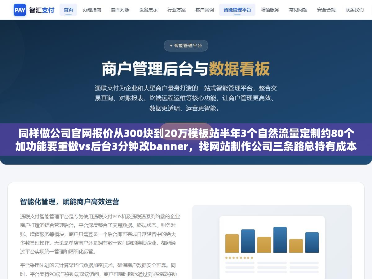 2 - 同样做公司官网报价从300块到20万模板站半年3个自然流量定制约80个加功能要重做vs后台3分钟改banner，找网站制作公司三条路总持有成本比建站本身贵得多 - UC建站系统