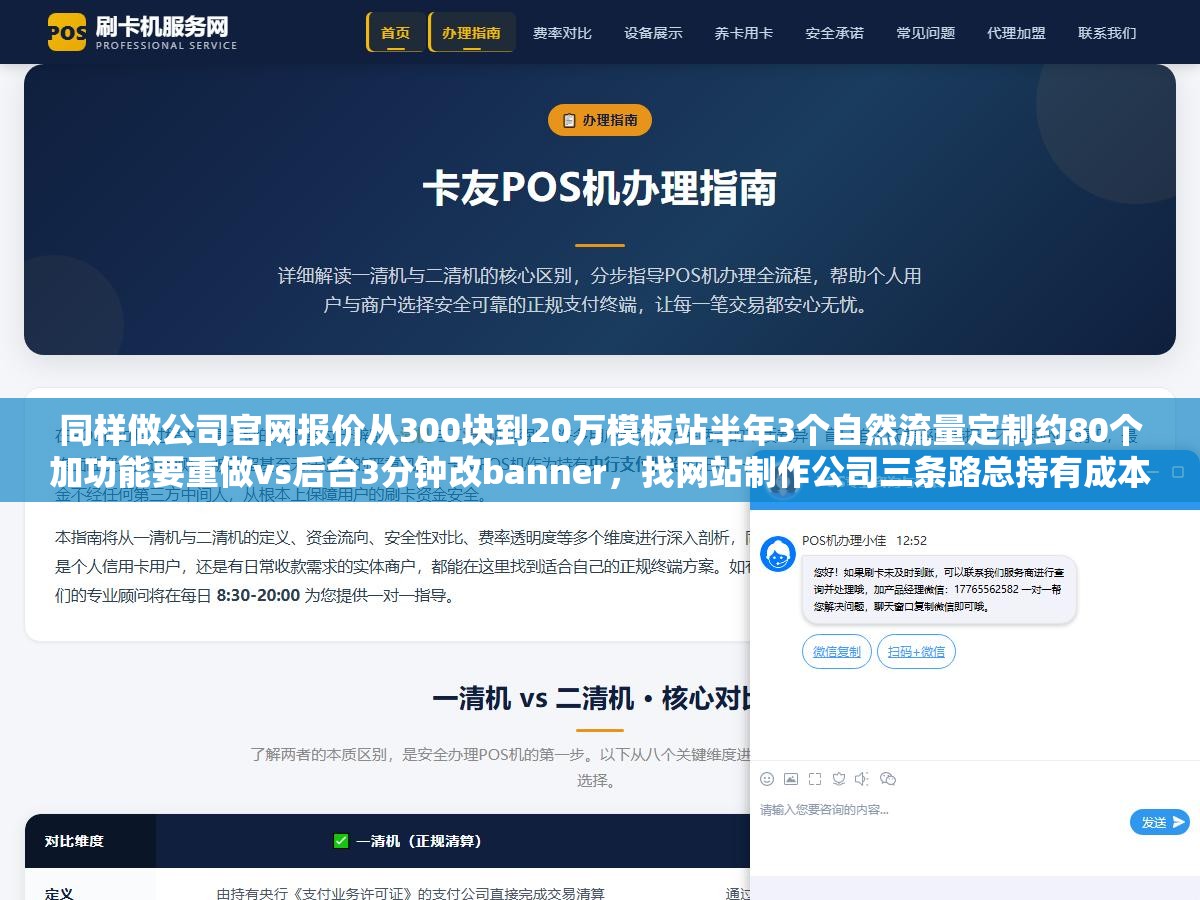 1 - 同样做公司官网报价从300块到20万模板站半年3个自然流量定制约80个加功能要重做vs后台3分钟改banner，找网站制作公司三条路总持有成本比建站本身贵得多 - UC建站系统