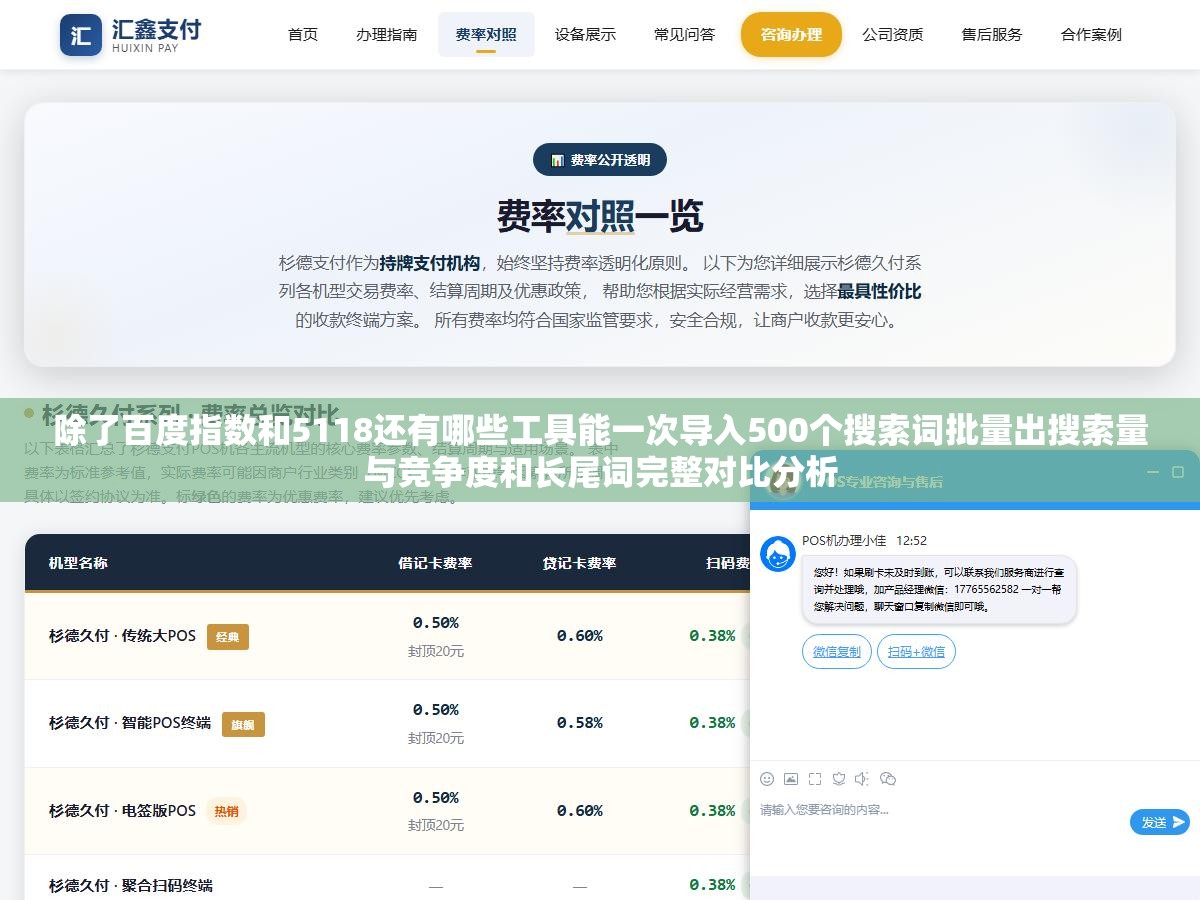 除了百度指数和5118还有哪些工具能一次导入500个搜索词批量出搜索量与竞争度和长尾词完整对比分析