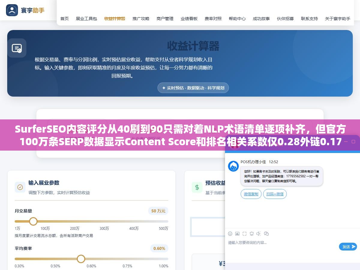SurferSEO内容评分从40刷到90只需对着NLP术语清单逐项补齐,但官方100万条SERP数据显示Content Score和排名相关系数仅0.28外链0.17 3 - SurferSEO内容评分从40刷到90只需对着NLP术语清单逐项补齐,但官方100万条SERP数据显示Content Score和排名相关系数仅0.28外链0.17 - UC建站系统