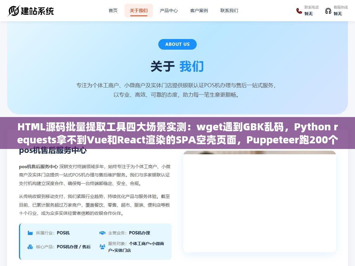 HTML源码批量提取工具四大场景实测：wget遇到GBK乱码，Python requests拿不到Vue和React渲染的SPA空壳页面，Puppeteer跑200个页面内存爆炸吃掉16GB，选对场景对应的工具才是关键