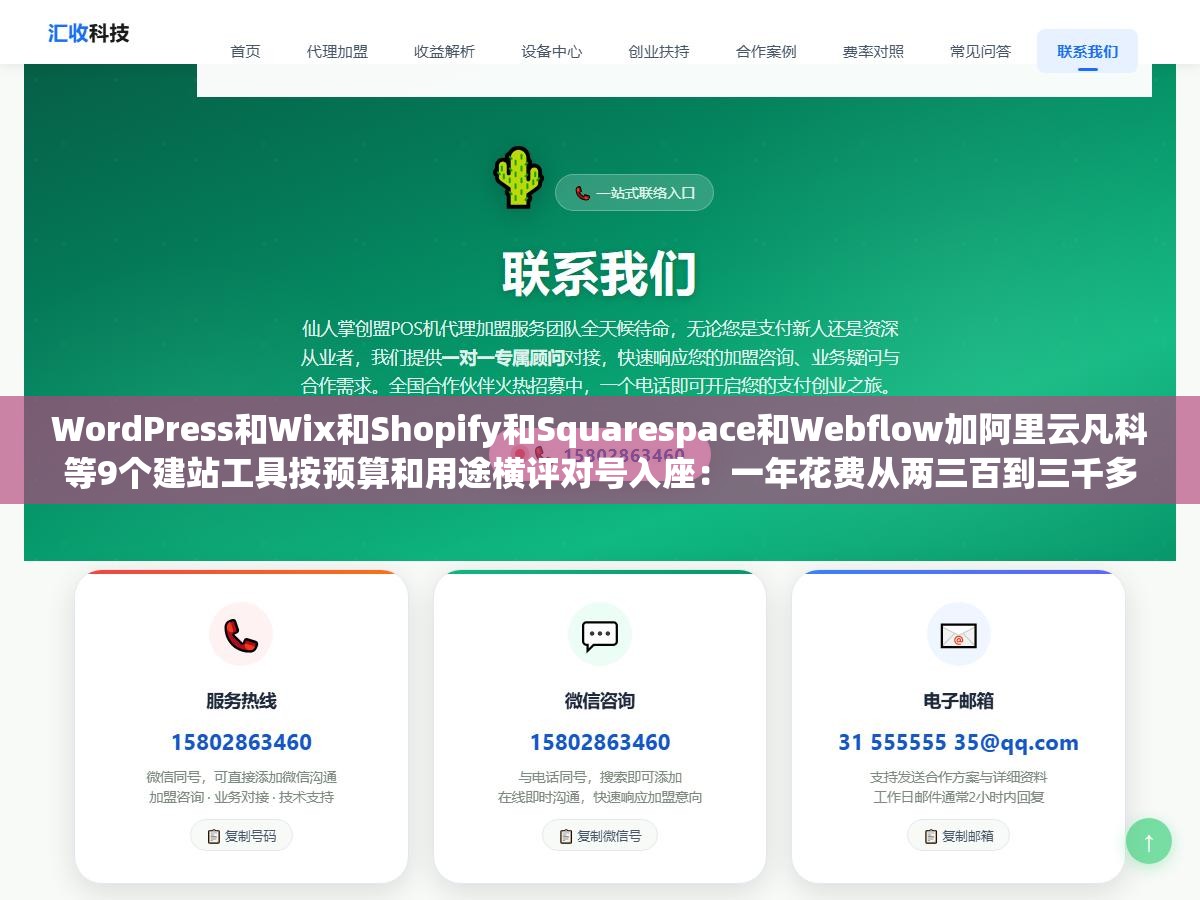 3 - WordPress和Wix和Shopify和Squarespace和Webflow加阿里云凡科等9个建站工具按预算和用途横评对号入座：一年花费从两三百到三千多差了12倍，选错工具后面想换都换不了 - UC建站系统