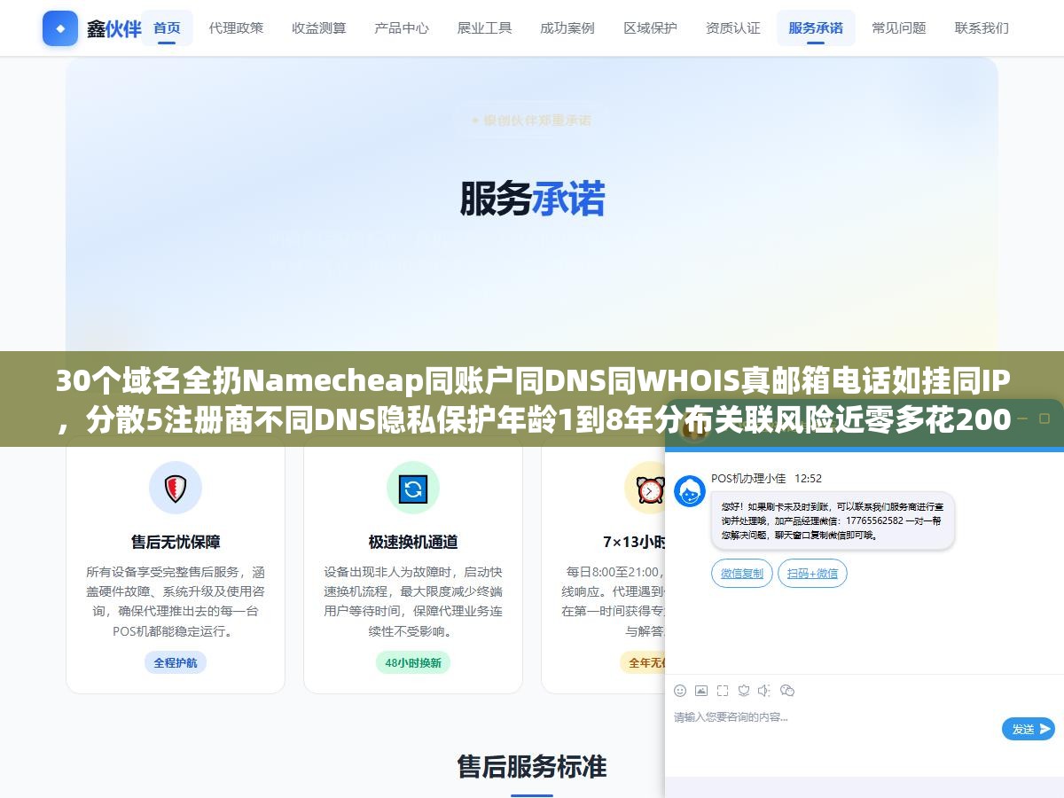 30个域名全扔Namecheap同账户同DNS同WHOIS真邮箱电话如挂同IP,分散5注册商不同DNS隐私保护年龄1到8年分布关联风险近零多花200美元 1 - 30个域名全扔Namecheap同账户同DNS同WHOIS真邮箱电话如挂同IP,分散5注册商不同DNS隐私保护年龄1到8年分布关联风险近零多花200美元 - UC建站系统