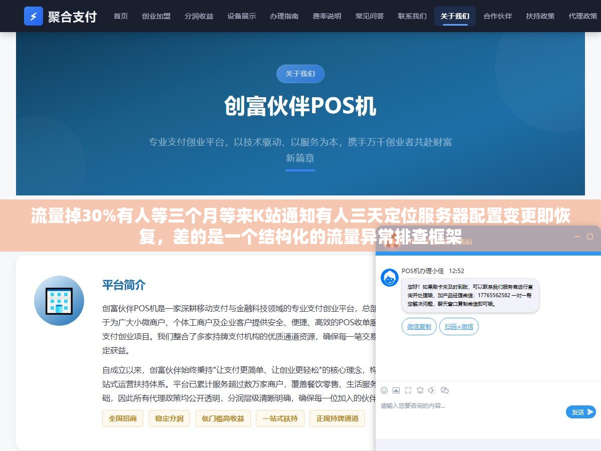 流量掉30%有人等三个月等来K站通知有人三天定位服务器配置变更即恢复,差的是一个结构化的流量异常排查框架 2 - 流量掉30%有人等三个月等来K站通知有人三天定位服务器配置变更即恢复,差的是一个结构化的流量异常排查框架 - UC建站系统
