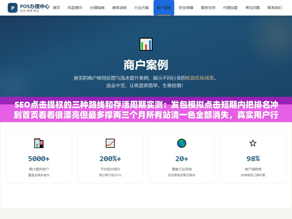 3 - SEO点击提权的三种路线和存活周期实测：发包模拟点击短期内把排名冲到首页看着很漂亮但最多撑两三个月所有站清一色全部消失，真实用户行为优化能扛得住每一次算法更新但见效最慢需要长期积累零捷径可走 - UC建站系统