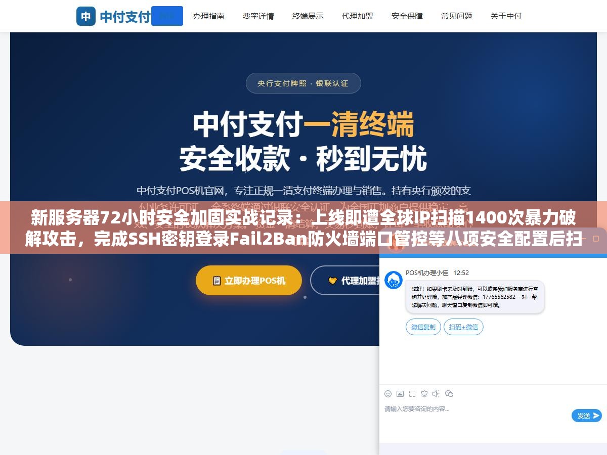 新服务器72小时安全加固实战记录:上线即遭全球IP扫描1400次暴力破解攻击,完成SSH密钥登录Fail2Ban防火墙端口管控等八项安全配置后扫描量直接归零 3 - 新服务器72小时安全加固实战记录:上线即遭全球IP扫描1400次暴力破解攻击,完成SSH密钥登录Fail2Ban防火墙端口管控等八项安全配置后扫描量直接归零 - UC建站系统