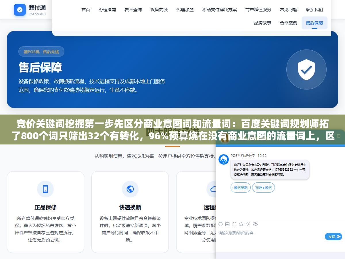 3 - 竞价关键词挖掘第一步先区分商业意图词和流量词：百度关键词规划师拓了800个词只筛出32个有转化，96%预算烧在没有商业意图的流量词上，区分后单个咨询成本从187降到39块ROI差20倍 - UC建站系统