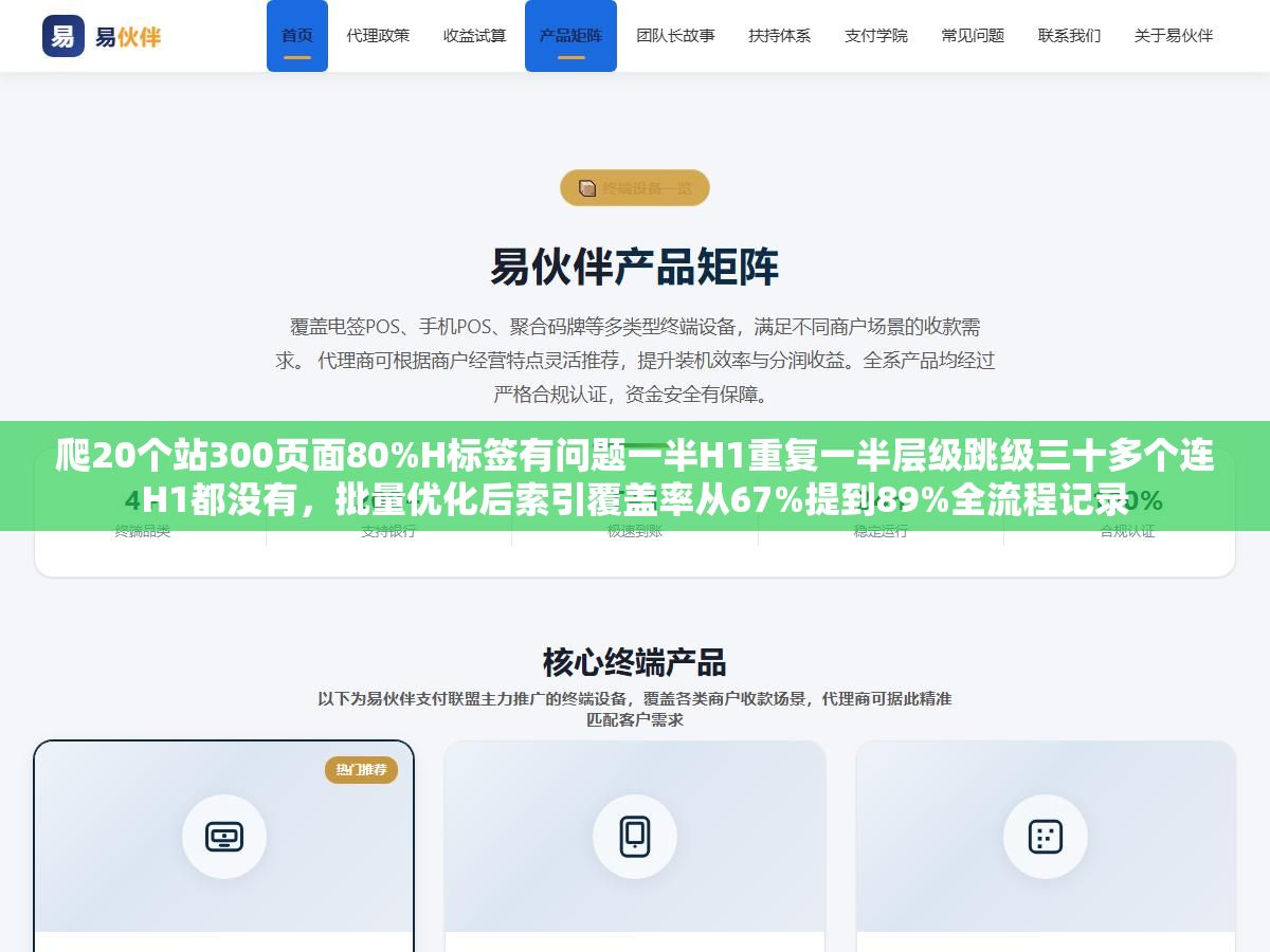 爬20个站300页面80%H标签有问题一半H1重复一半层级跳级三十多个连H1都没有,批量优化后索引覆盖率从67%提到89%全流程记录 3 - 爬20个站300页面80%H标签有问题一半H1重复一半层级跳级三十多个连H1都没有,批量优化后索引覆盖率从67%提到89%全流程记录 - UC建站系统