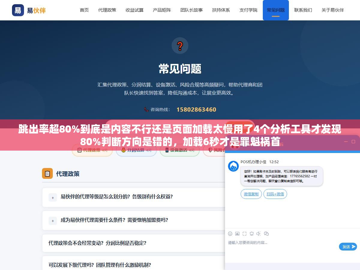 跳出率超80%到底是内容不行还是页面加载太慢用了4个分析工具才发现80%判断方向是错的,加载6秒才是罪魁祸首 2 - 跳出率超80%到底是内容不行还是页面加载太慢用了4个分析工具才发现80%判断方向是错的,加载6秒才是罪魁祸首 - UC建站系统
