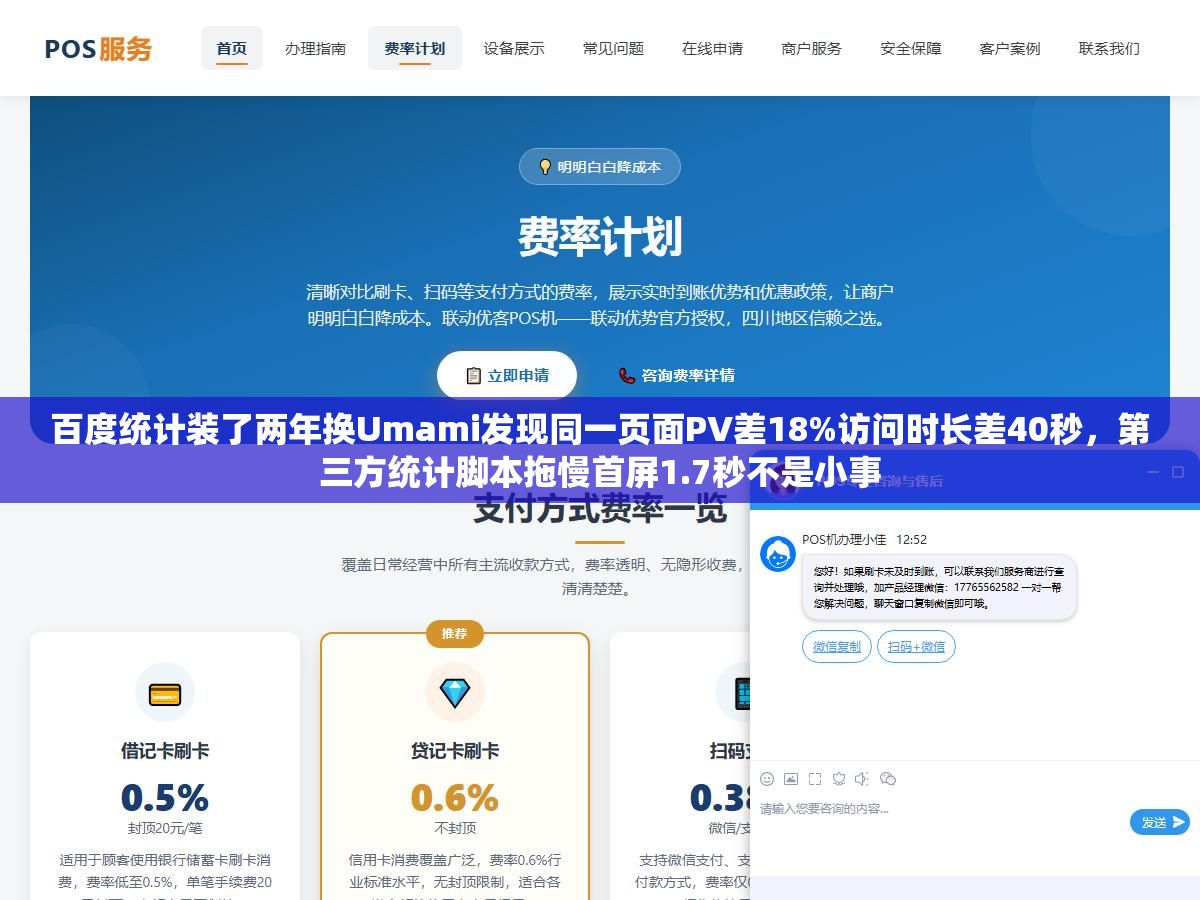 百度统计装了两年换Umami发现同一页面PV差18%访问时长差40秒,第三方统计脚本拖慢首屏1.7秒不是小事 3 - 百度统计装了两年换Umami发现同一页面PV差18%访问时长差40秒,第三方统计脚本拖慢首屏1.7秒不是小事 - UC建站系统