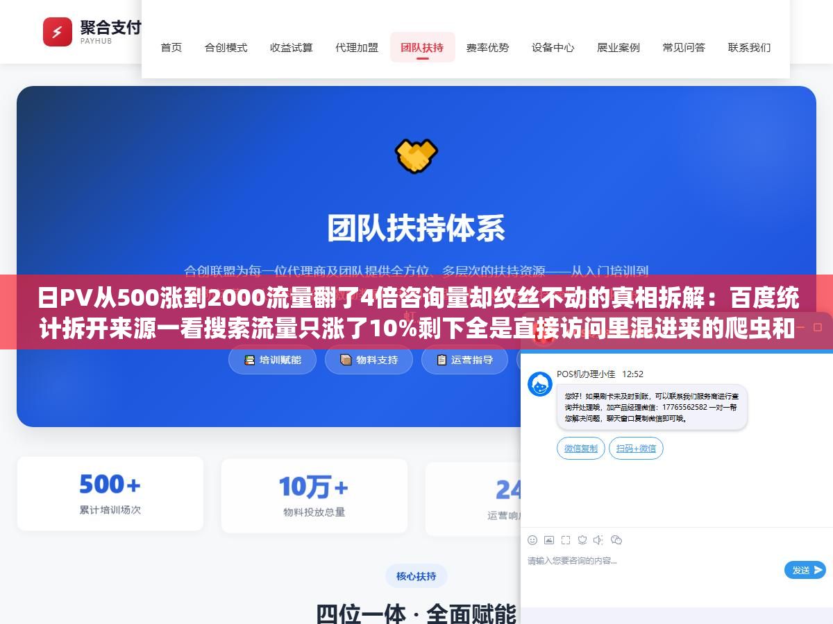 日PV从500涨到2000流量翻了4倍咨询量却纹丝不动的真相拆解:百度统计拆开来源一看搜索流量只涨了10%剩下全是直接访问里混进来的爬虫和刷量工具,流量分析不拆来源只看总量等于闭眼开车 2 - 日PV从500涨到2000流量翻了4倍咨询量却纹丝不动的真相拆解:百度统计拆开来源一看搜索流量只涨了10%剩下全是直接访问里混进来的爬虫和刷量工具,流量分析不拆来源只看总量等于闭眼开车 - UC建站系统
