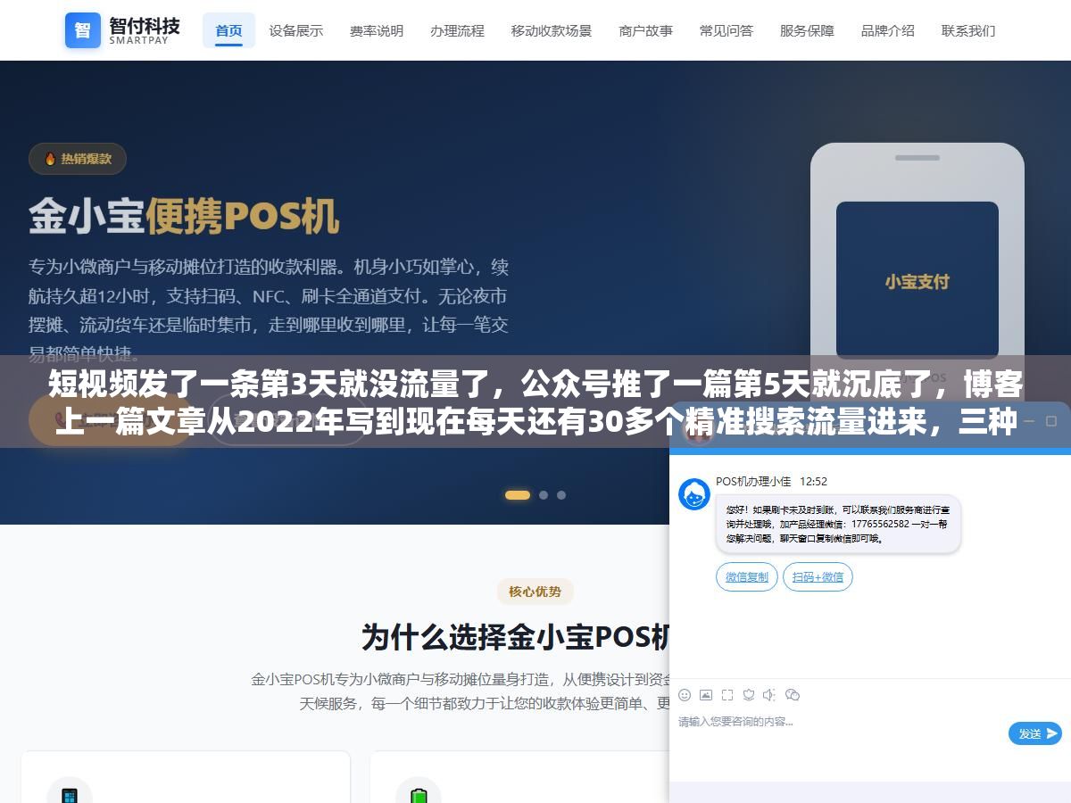 短视频发了一条第3天就没流量了,公众号推了一篇第5天就沉底了,博客上一篇文章从2022年写到现在每天还有30多个精准搜索流量进来,三种内容形式的生命周期差了不止100倍 3 - 短视频发了一条第3天就没流量了,公众号推了一篇第5天就沉底了,博客上一篇文章从2022年写到现在每天还有30多个精准搜索流量进来,三种内容形式的生命周期差了不止100倍 - UC建站系统