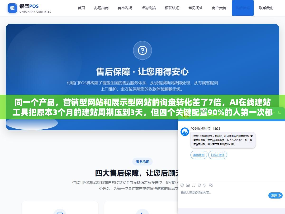 同一个产品,营销型网站和展示型网站的询盘转化差了7倍,AI在线建站工具把原本3个月的建站周期压到3天,但四个关键配置90%的人第一次都漏了 2 - 同一个产品,营销型网站和展示型网站的询盘转化差了7倍,AI在线建站工具把原本3个月的建站周期压到3天,但四个关键配置90%的人第一次都漏了 - UC建站系统