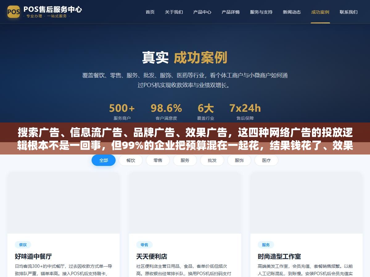 搜索广告、信息流广告、品牌广告、效果广告,这四种网络广告的投放逻辑根本不是一回事,但99%的企业把预算混在一起花,结果钱花了、效果算不清 2 - 搜索广告、信息流广告、品牌广告、效果广告,这四种网络广告的投放逻辑根本不是一回事,但99%的企业把预算混在一起花,结果钱花了、效果算不清 - UC建站系统