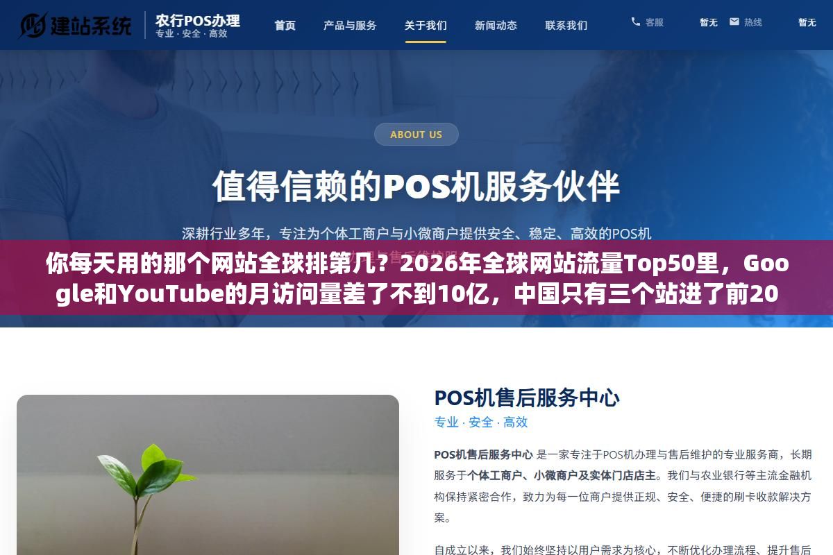 2 - 你每天用的那个网站全球排第几？2026年全球网站流量Top50里，Google和YouTube的月访问量差了不到10亿，中国只有三个站进了前20 - UC建站系统