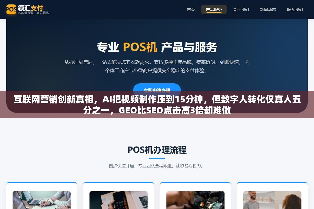 互联网营销创新真相,AI把视频制作压到15分钟,但数字人转化仅真人五分之一,GEO比SEO点击高3倍却难做 3 - 互联网营销创新真相,AI把视频制作压到15分钟,但数字人转化仅真人五分之一,GEO比SEO点击高3倍却难做 - UC建站系统