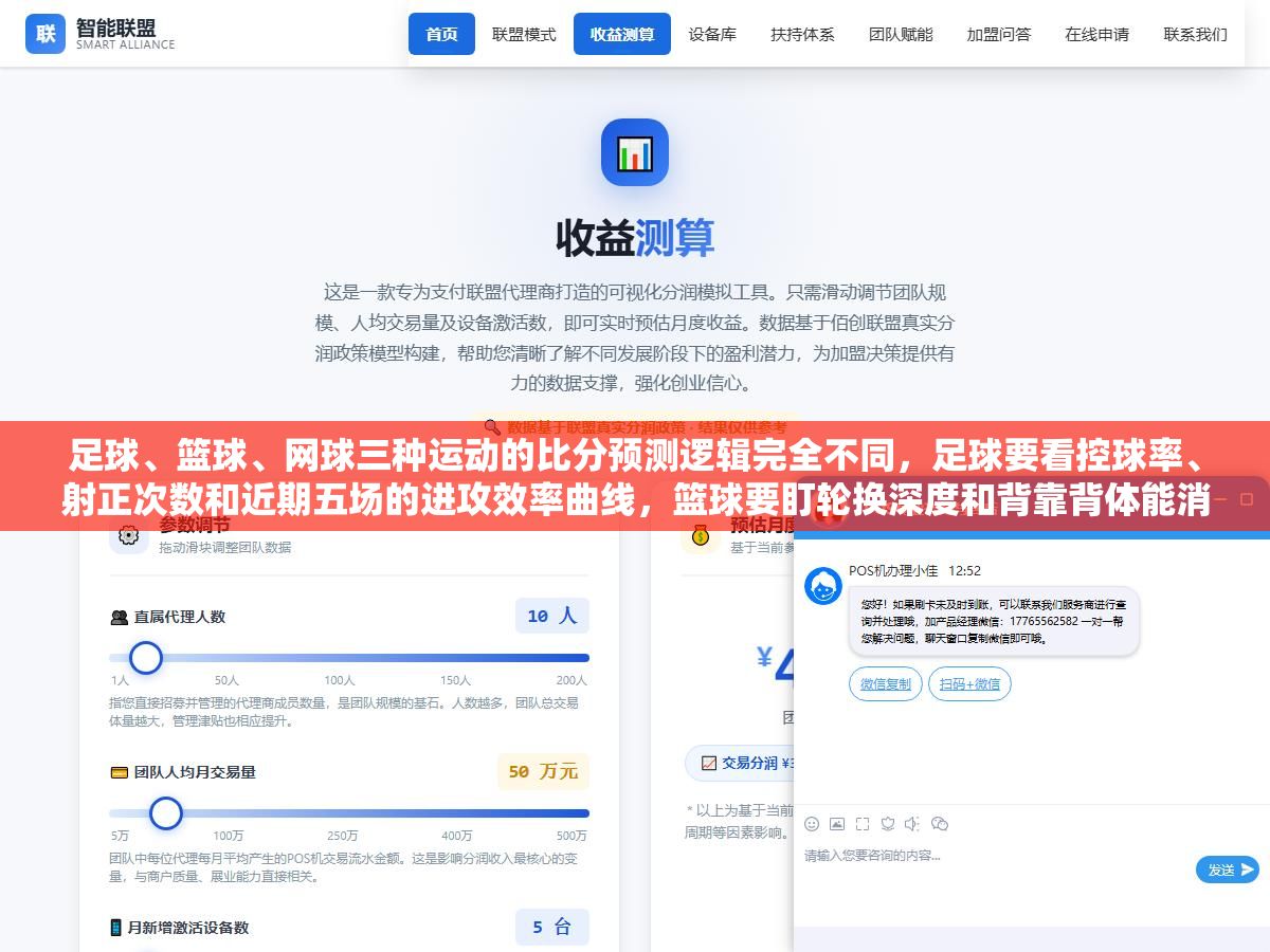 足球、篮球、网球三种运动的比分预测逻辑完全不同,足球要看控球率、射正次数和近期五场的进攻效率曲线,篮球要盯轮换深度和背靠背体能消耗,网球的核心变量在发球得分率和非受迫性失误比,用同一套方法预测三种比赛结果的人基本没对过 2 - 足球、篮球、网球三种运动的比分预测逻辑完全不同,足球要看控球率、射正次数和近期五场的进攻效率曲线,篮球要盯轮换深度和背靠背体能消耗,网球的核心变量在发球得分率和非受迫性失误比,用同一套方法预测三种比赛结果的人基本没对过 - UC建站系统