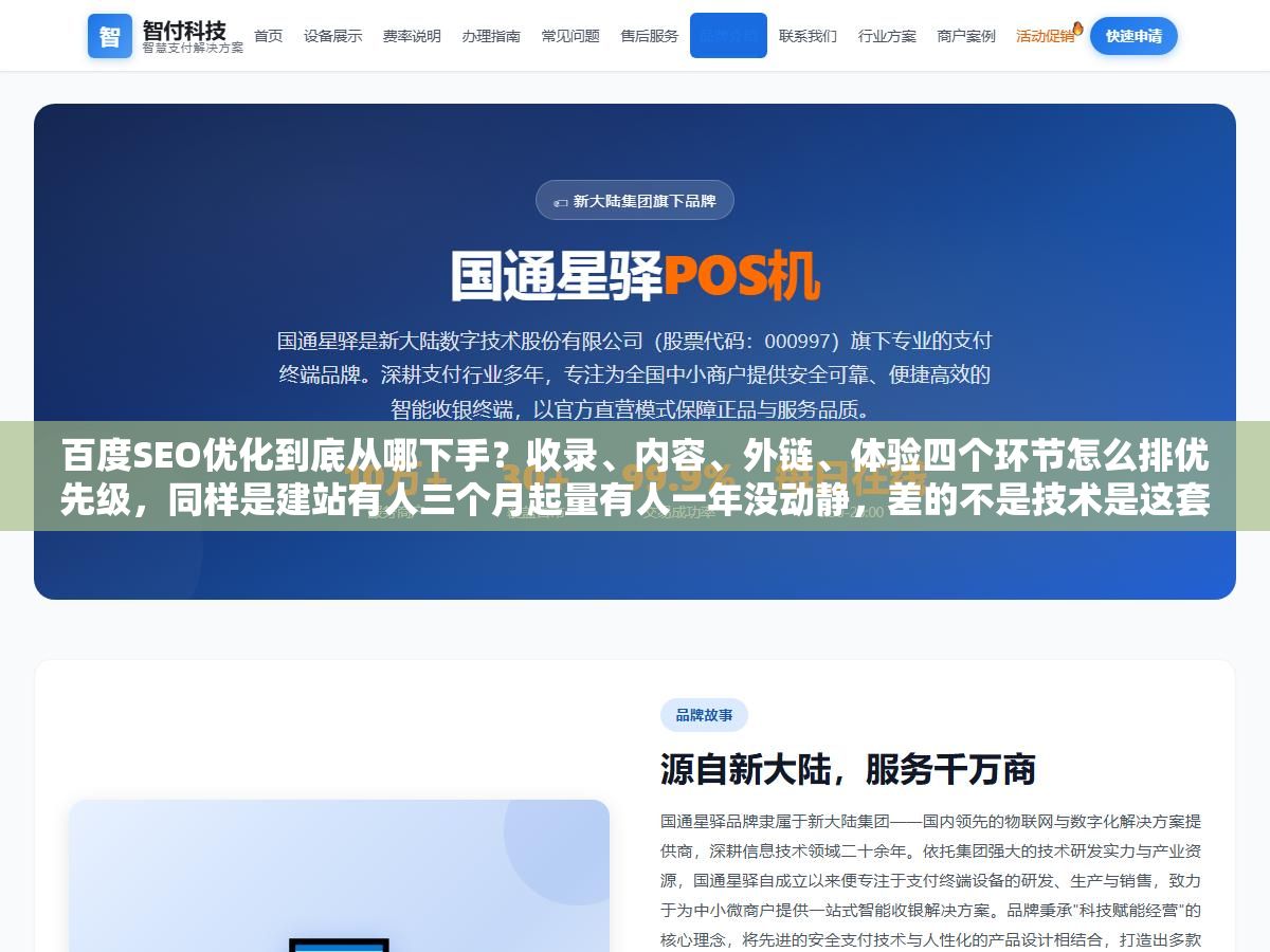 百度SEO优化到底从哪下手?收录、内容、外链、体验四个环节怎么排优先级,同样是建站有人三个月起量有人一年没动静,差的不是技术是这套打法的顺序 1 - 百度SEO优化到底从哪下手?收录、内容、外链、体验四个环节怎么排优先级,同样是建站有人三个月起量有人一年没动静,差的不是技术是这套打法的顺序 - UC建站系统