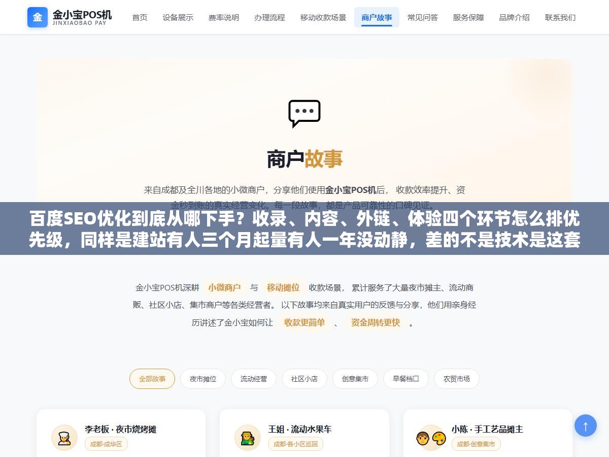 百度SEO优化到底从哪下手?收录、内容、外链、体验四个环节怎么排优先级,同样是建站有人三个月起量有人一年没动静,差的不是技术是这套打法的顺序 2 - 百度SEO优化到底从哪下手?收录、内容、外链、体验四个环节怎么排优先级,同样是建站有人三个月起量有人一年没动静,差的不是技术是这套打法的顺序 - UC建站系统