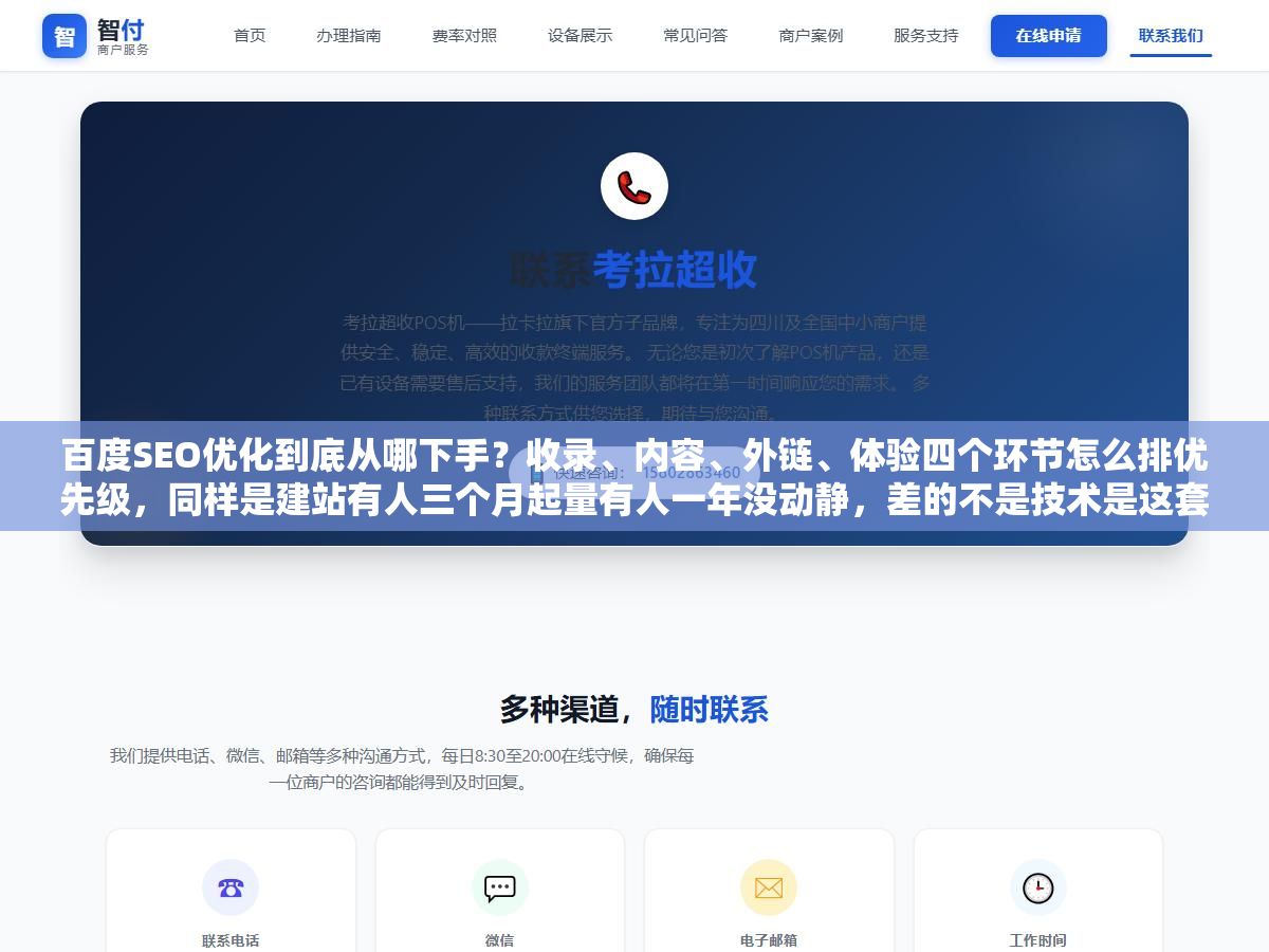 百度SEO优化到底从哪下手?收录、内容、外链、体验四个环节怎么排优先级,同样是建站有人三个月起量有人一年没动静,差的不是技术是这套打法的顺序 3 - 百度SEO优化到底从哪下手?收录、内容、外链、体验四个环节怎么排优先级,同样是建站有人三个月起量有人一年没动静,差的不是技术是这套打法的顺序 - UC建站系统