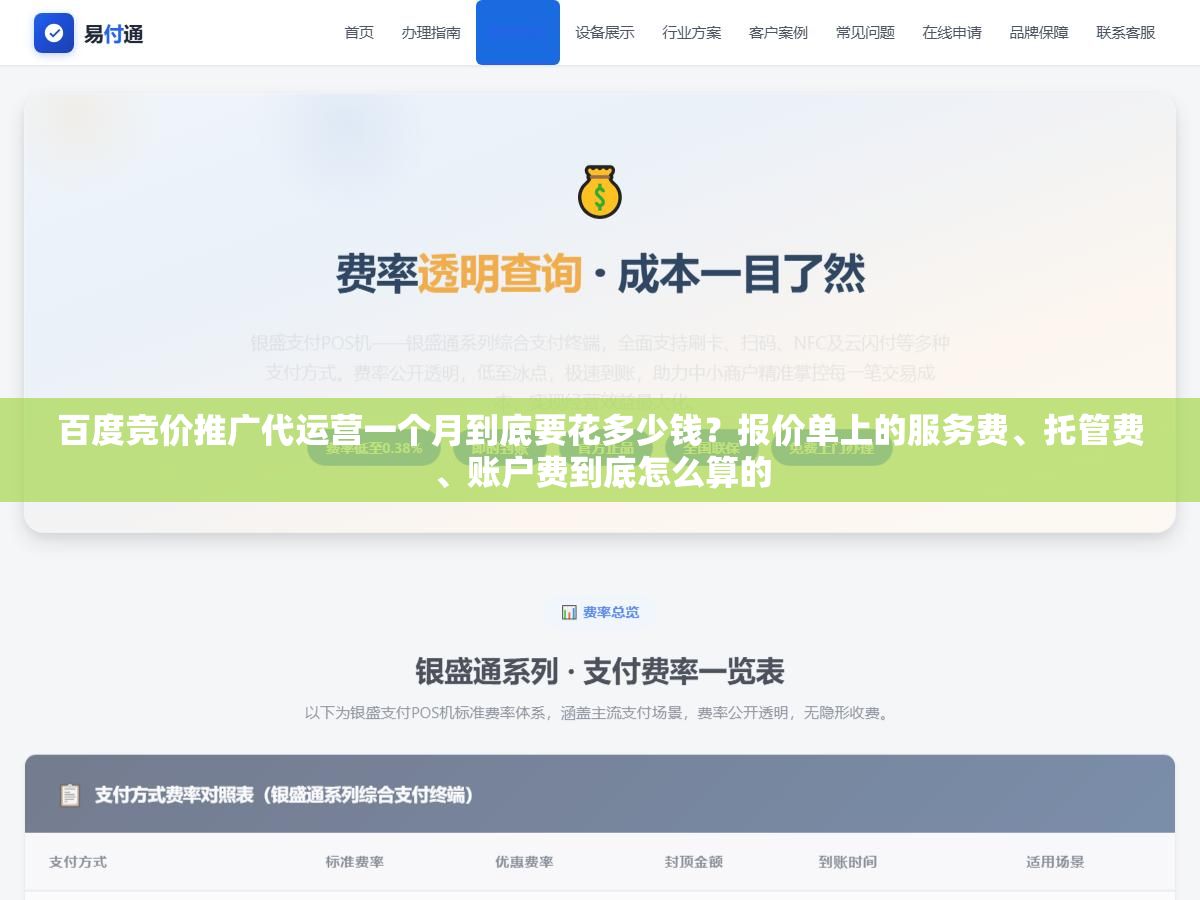 百度竞价推广代运营一个月到底要花多少钱?报价单上的服务费、托管费、账户费到底怎么算的 3 - 百度竞价推广代运营一个月到底要花多少钱?报价单上的服务费、托管费、账户费到底怎么算的 - UC建站系统