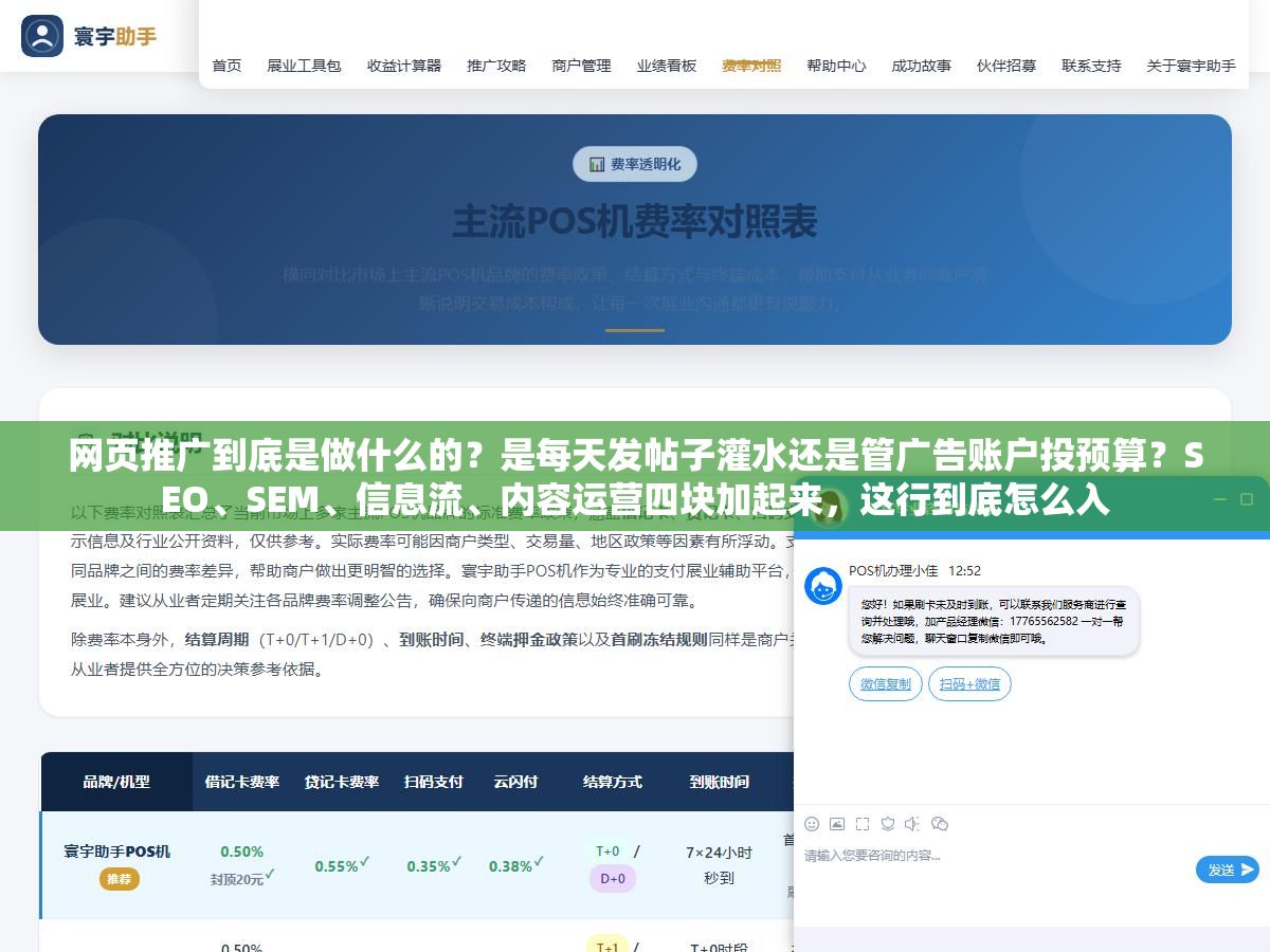 网页推广到底是做什么的?是每天发帖子灌水还是管广告账户投预算?SEO、SEM、信息流、内容运营四块加起来,这行到底怎么入 3 - 网页推广到底是做什么的?是每天发帖子灌水还是管广告账户投预算?SEO、SEM、信息流、内容运营四块加起来,这行到底怎么入 - UC建站系统