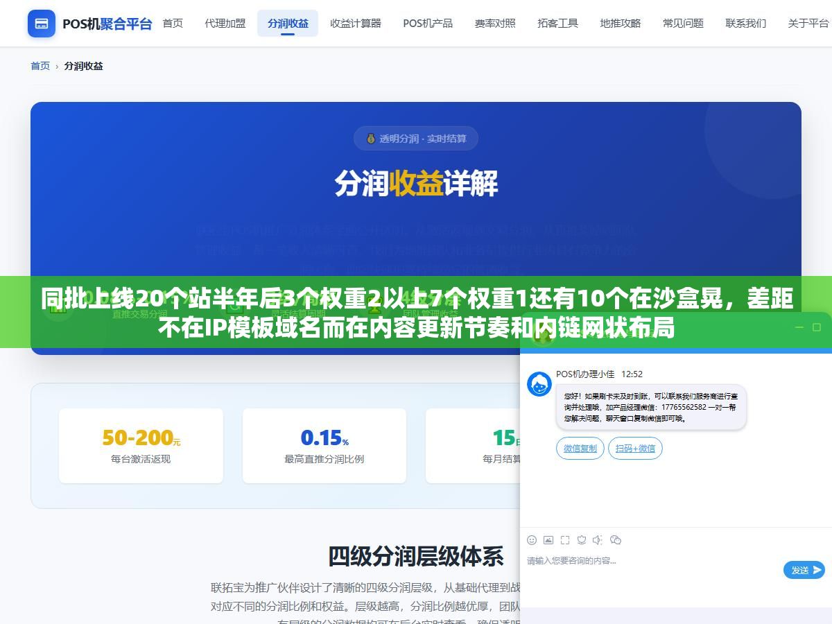 同批上线20个站半年后3个权重2以上7个权重1还有10个在沙盒晃,差距不在IP模板域名而在内容更新节奏和内链网状布局 1 - 同批上线20个站半年后3个权重2以上7个权重1还有10个在沙盒晃,差距不在IP模板域名而在内容更新节奏和内链网状布局 - UC建站系统