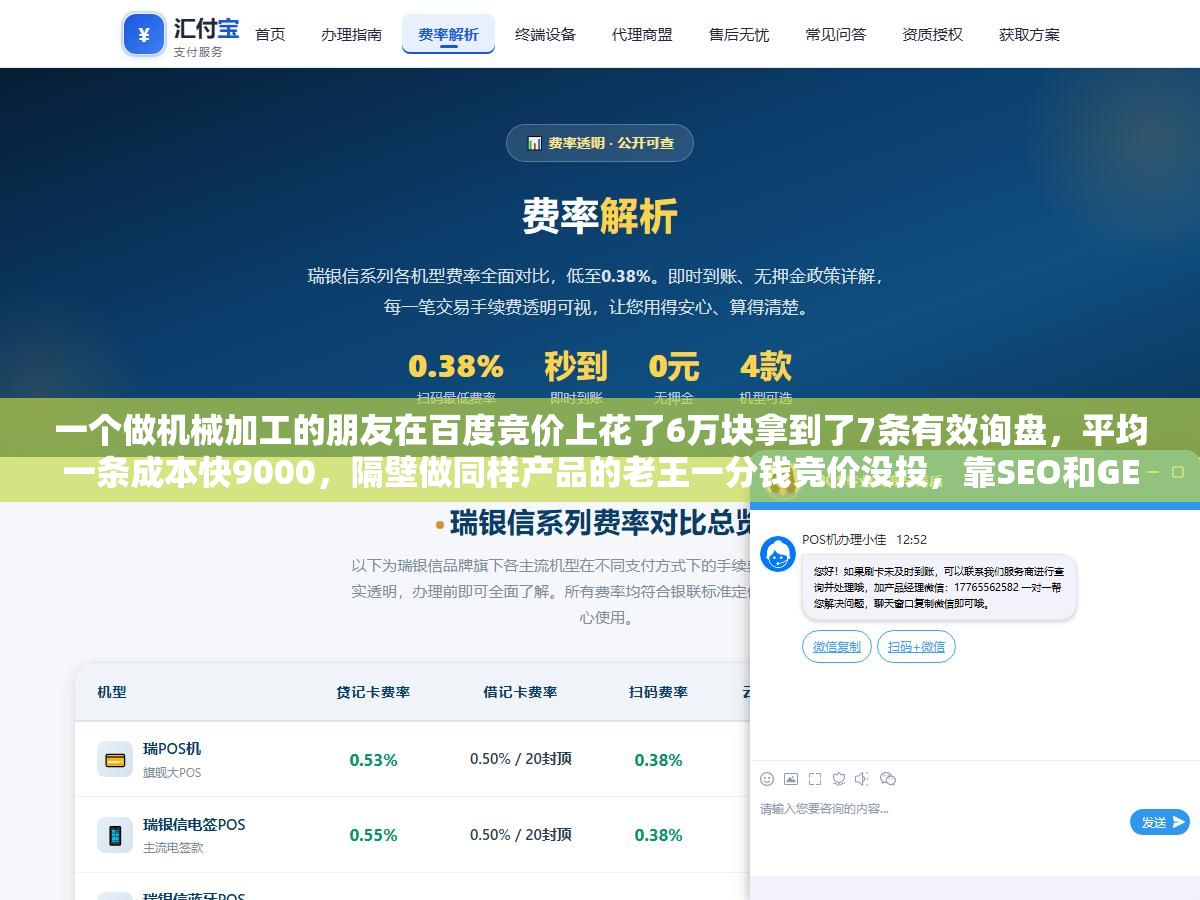 一个做机械加工的朋友在百度竞价上花了6万块拿到了7条有效询盘,平均一条成本快9000,隔壁做同样产品的老王一分钱竞价没投,靠SEO和GEO每个月有40多条免费线索,这中间差的不是钱是关键词排名到底怎么玩的底层逻辑 1 - 一个做机械加工的朋友在百度竞价上花了6万块拿到了7条有效询盘,平均一条成本快9000,隔壁做同样产品的老王一分钱竞价没投,靠SEO和GEO每个月有40多条免费线索,这中间差的不是钱是关键词排名到底怎么玩的底层逻辑 - UC建站系统