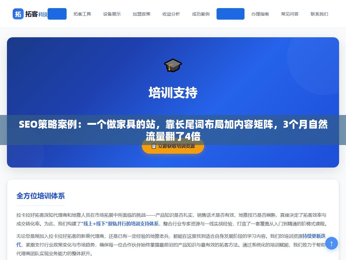 1 - SEO策略案例：一个做家具的站，靠长尾词布局加内容矩阵，3个月自然流量翻了4倍 - UC建站系统