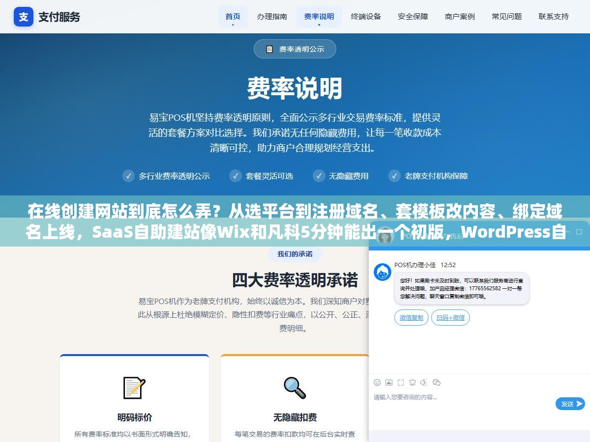 在线创建网站到底怎么弄?从选平台到注册域名、套模板改内容、绑定域名上线,SaaS自助建站像Wix和凡科5分钟能出一个初版,WordPress自己搭要买服务器装程序但自由度更高,全程不用写一行代码的方法和要学点基础HTML的方法,哪种适合你 1 - 在线创建网站到底怎么弄?从选平台到注册域名、套模板改内容、绑定域名上线,SaaS自助建站像Wix和凡科5分钟能出一个初版,WordPress自己搭要买服务器装程序但自由度更高,全程不用写一行代码的方法和要学点基础HTML的方法,哪种适合你 - UC建站系统