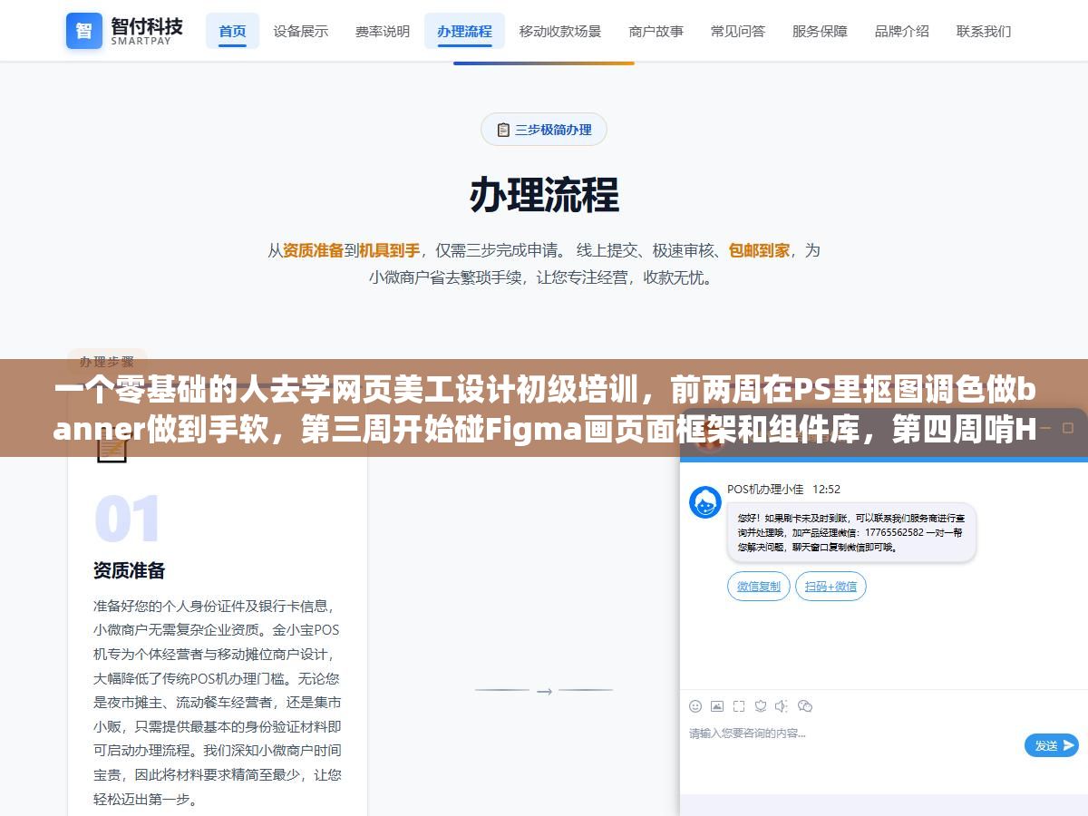 一个零基础的人去学网页美工设计初级培训,前两周在PS里抠图调色做banner做到手软,第三周开始碰Figma画页面框架和组件库,第四周啃HTML和CSS把设计稿变成能在手机上打开的响应式网页,最后两周做一套完整的企业官网项目从首页到内页到切图交付,六个星期的培训内容拉出来才知道到底值不值那个学费 2 - 一个零基础的人去学网页美工设计初级培训,前两周在PS里抠图调色做banner做到手软,第三周开始碰Figma画页面框架和组件库,第四周啃HTML和CSS把设计稿变成能在手机上打开的响应式网页,最后两周做一套完整的企业官网项目从首页到内页到切图交付,六个星期的培训内容拉出来才知道到底值不值那个学费 - UC建站系统