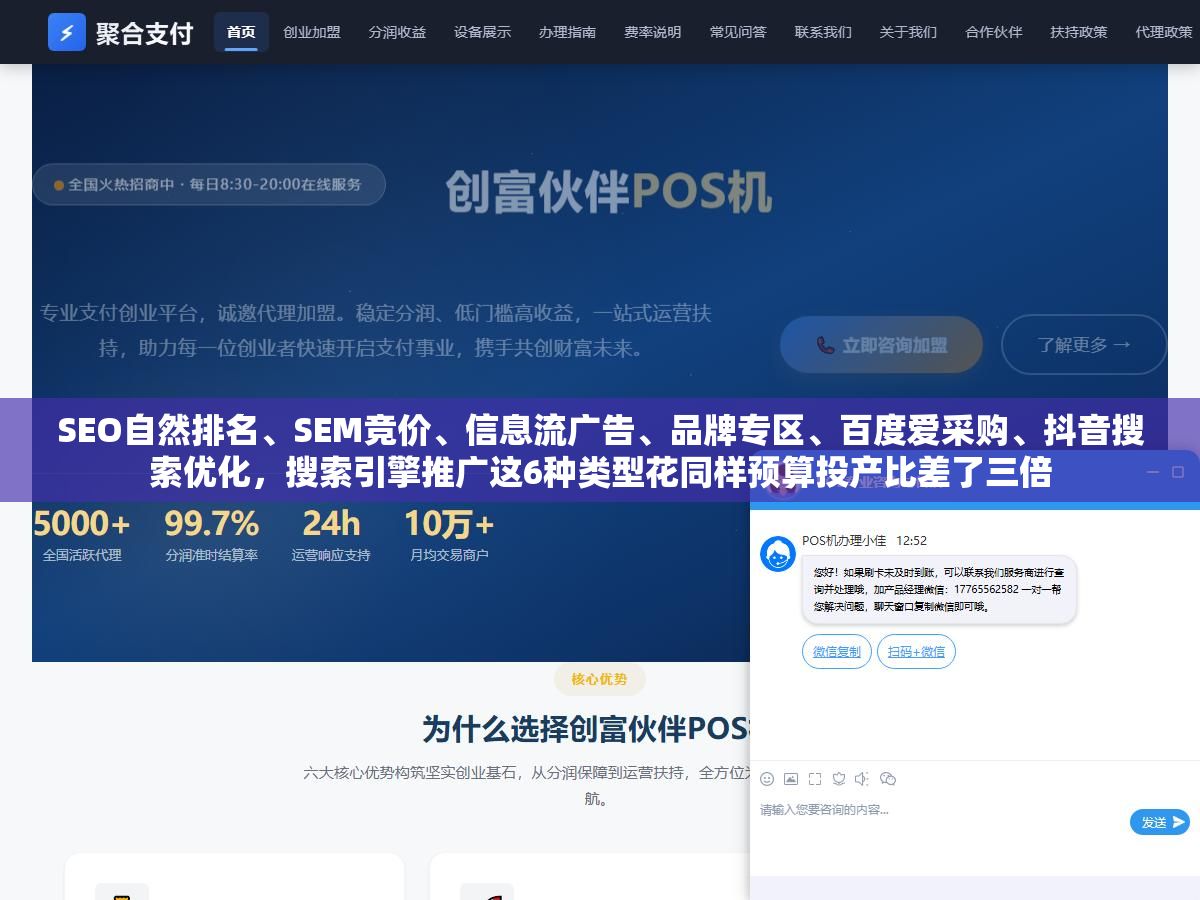 3 - SEO自然排名、SEM竞价、信息流广告、品牌专区、百度爱采购、抖音搜索优化，搜索引擎推广这6种类型花同样预算投产比差了三倍 - UC建站系统