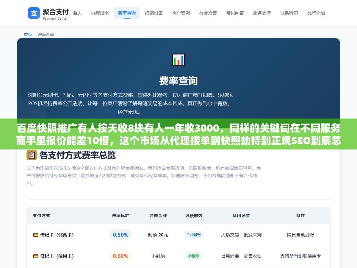 百度快照推广有人按天收8块有人一年收3000,同样的关键词在不同服务商手里报价能差10倍,这个市场从代理接单到快照劫持到正规SEO到底怎么赚钱、怎么选、哪些玩法碰了会翻车 1 - 百度快照推广有人按天收8块有人一年收3000,同样的关键词在不同服务商手里报价能差10倍,这个市场从代理接单到快照劫持到正规SEO到底怎么赚钱、怎么选、哪些玩法碰了会翻车 - UC建站系统
